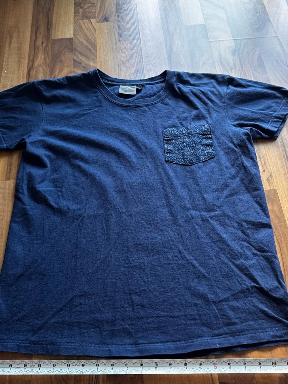 Naked & Famous Denim Navy Short-Sleeve Pocket Tee
